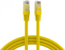 Patch cable, RJ45 plug, straight to RJ45 plug, straight, Cat 5e, U/UTP, PVC, 1.5 m, yellow