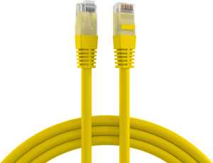 Patch cable, RJ45 plug, straight to RJ45 plug, straight, Cat 5e, U/UTP, PVC, 1 m, yellow
