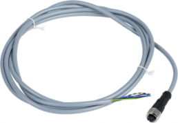 Sensor actuator cable, M12-cable socket, straight to open end, 5 pole, 2 m, PVC, black, 3 A, XZCPV1164L2