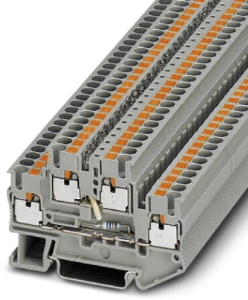 Double level terminal, push-in connection, 0.14-4.0 mm², 4 pole, 20 A, 6 kV, gray, 3211472