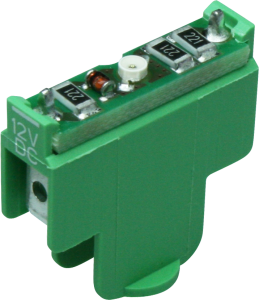 LED element, green, 12 V AC/DC, faston plug 2.8 x 0.8 mm, 5.05.511.747/0500