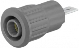 4 mm socket, flat plug connection, mounting Ø 12.2 mm, CAT III, CAT IV, gray, 23.3160-28