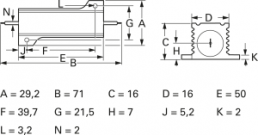 Wirewound resistor, 2.2 Ω, 50 W, ±5 %