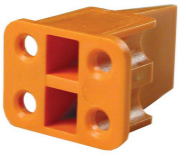 Socket, unequipped, 4 pole, straight, 2 rows, orange, WP-4S