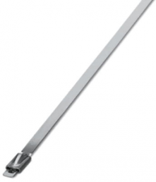 Cable tie, stainless steel, (L x W) 259 x 4.6 mm, bundle-Ø 69 mm, silver, UV resistant, -80 to 538 °C
