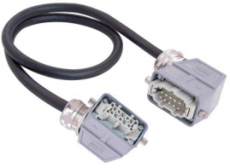 Connecting line, 1 m, plug angled to socket angled, AWG 16, 20871466002100