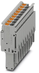 Plug, push-in connection, 0.14-4.0 mm², 9 pole, 24 A, 6 kV, gray, 3211288