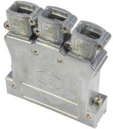 D-Sub connector housing, size: 5 (DD), straight 180°, zinc die casting, silver, 61030012119