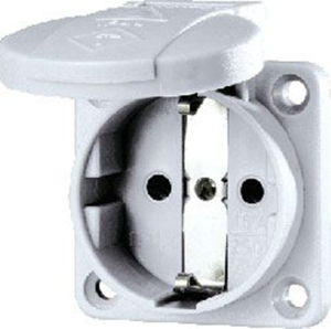 Surface-mounted german schuko-style socket outlet, gray, 16 A/230 V, Germany, IP54, 11030