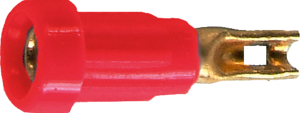 1 mm socket, solder connection, mounting Ø 2.7 mm, red, 23.1010-22