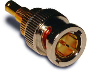 Coaxial adapter, 75 Ω, BNC plug to 1.0/2.3 socket, straight, 242231-75