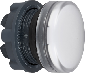 Signal light, illuminable, waistband round, white, front ring black, mounting Ø 22 mm, ZB5AV013