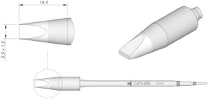 Soldering tip, Chisel shaped, Ø 1.5 mm, C470009