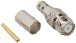 Mini UHF socket 50 Ω, RG-59, RG-62, Belden 8221, Belden 9228, crimp connection, straight, 182113