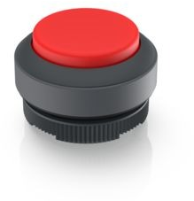 Pushbutton switch, illuminable, latching, waistband round, red, front ring black, mounting Ø 29.8 mm, 1.30.270.211/2301