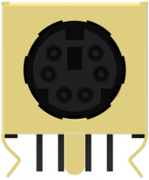 Panel socket, 6 pole, solder connection, angled, 5749231-1