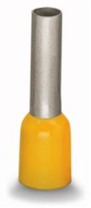 Insulated Wire end ferrule, 6.0 mm², 20 mm/12 mm long, DIN 46228/4, yellow, 216-208