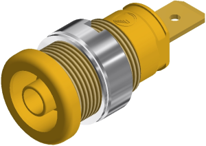 4 mm socket, flat plug connection, mounting Ø 12.2 mm, CAT III, yellow, SEB 2620 F6,3 GE