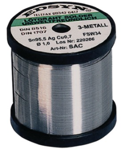 Solder wire, lead-free, SAC (Sn95.5Ag3.8Cu0.7), Ø 0.5 mm, 500 g