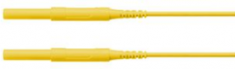 High-voltage measuring lead with (4 mm plug, spring-loaded, straight) to (4 mm plug, spring-loaded, straight), 1 m, yellow, silicone, 1.3 mm², CAT IV