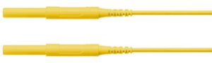 High-voltage measuring lead with (4 mm plug, spring-loaded, straight) to (4 mm plug, spring-loaded, straight), 1 m, yellow, silicone, 1.3 mm², CAT IV