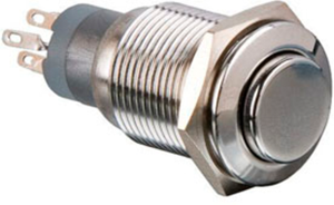 Pushbutton switch, 2 pole, silver, unlit , 3 A/250 V, mounting Ø 16.2 mm, IP40, MP0045/3E0NN000