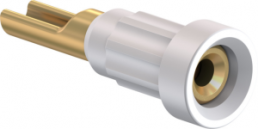1 mm socket, solder connection, mounting Ø 2.7 mm, white, 23.1010-29
