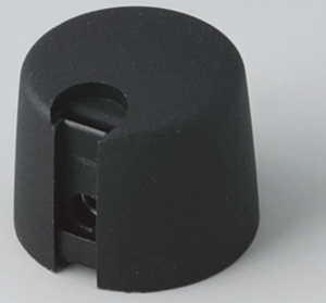 Rotary knob, 6.35 mm, plastic, black, Ø 20 mm, H 16 mm, A1020639