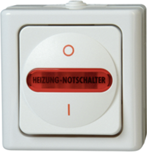 Surface-mount heating/main switch for wet rooms