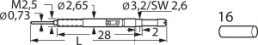 Switching test probe, flathead, Ø 2.65 mm, travel  5 mm, pitch 3.5 mm, L 44.8 mm, F88516B180G350SM