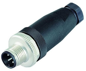 Plug, M12, 8 pole, screw connection, screw locking, straight, 99 0487 12 08