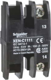 Auxiliary switch, 1 Form B (N/C), 240 V, 3 A, XENC1121