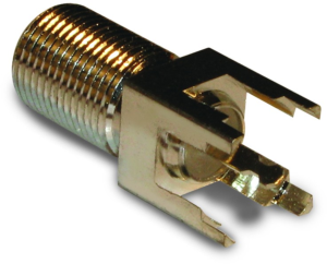 F socket 75 Ω, solder connection, straight, 222141