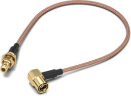 Coaxial cable, SMB plug (angled) to SMB jack (straight), 50 Ω, RG-178/U, grommet black, 152.4 mm, 65503110415301