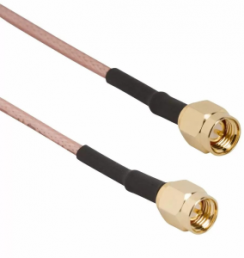 Coaxial Cable, SMA plug (straight) to SMA plug (straight), 50 Ω, RG-316/U, grommet black, 406 mm, 135101-01-16.00