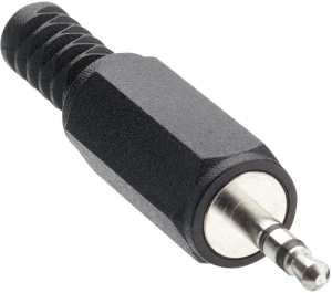 2.5 mm jack plug, 3 pole (stereo), solder connection, plastic, KLS 13