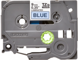 Labelling tape cartridge, 9 mm, tape blue, font black, 8 m, TZE-521