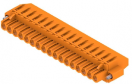 Pin header, 17 pole, pitch 5.08 mm, angled, orange, 1950460000