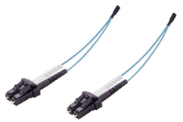 FO duplex patch cable, LC to LC, 10 m, OM3, multimode 50/125 µm