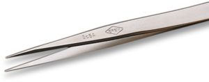 ESD precision tweezers, uninsulated, antimagnetic, stainless steel, 110 mm, 3CSASL