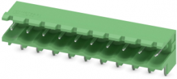 Pin header, 10 pole, pitch 5.08 mm, angled, green, 1735808