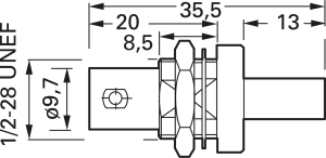 BNC socket 75 Ω, RG-59B/U, crimp/crimp, straight, 100027515