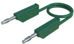 Measuring lead with (4 mm plug, spring-loaded, straight) to (4 mm plug, spring-loaded, straight), 1.5 m, green, PVC, 1.0 mm², CAT O
