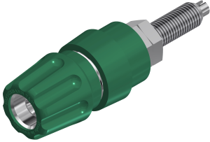 Pole terminal, 4 mm, green, 30 VAC/60 VDC, 63 A, solder connection, nickel-plated, PKNI 20 B GN