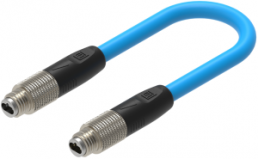 Sensor actuator cable, M8-cable plug, straight to M8-cable plug, straight, 1 m, PUR, blue, 4 A, 935100323