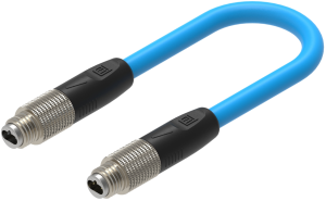Sensor actuator cable, M8-cable plug, straight to M8-cable plug, straight, 15 m, PUR, blue, 4 A, 935100322
