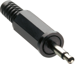 2.5 mm jack plug, 2 pole (mono), solder connection, plastic, KLS 10