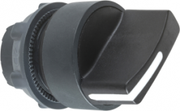 Selector switch, unlit, groping, waistband round, black, front ring black, 2 x 90°, mounting Ø 22 mm, ZB5AD4