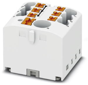 Distribution block, push-in connection, 0.14-4.0 mm², 7 pole, 24 A, 6 kV, white, 3273342