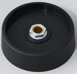 Rotary knob, 6 mm, plastic, black, Ø 50 mm, H 16 mm, A3150069